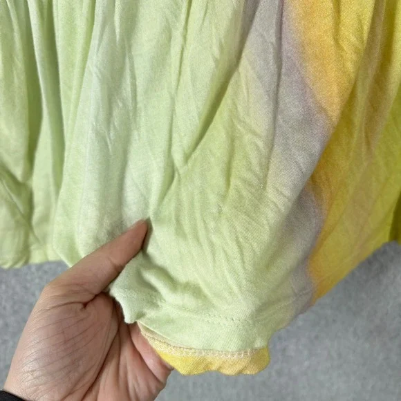 Anthro Bl^nk London Renata Tie Dye Top Size M Multicolor V-Neck Puff Sleeve Boho - Picture 9 of 9